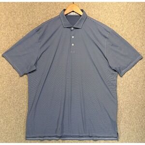 Holderness & Bourne Mens Golf Polo Shirt Blue White Striped Tailored Fit 2XL